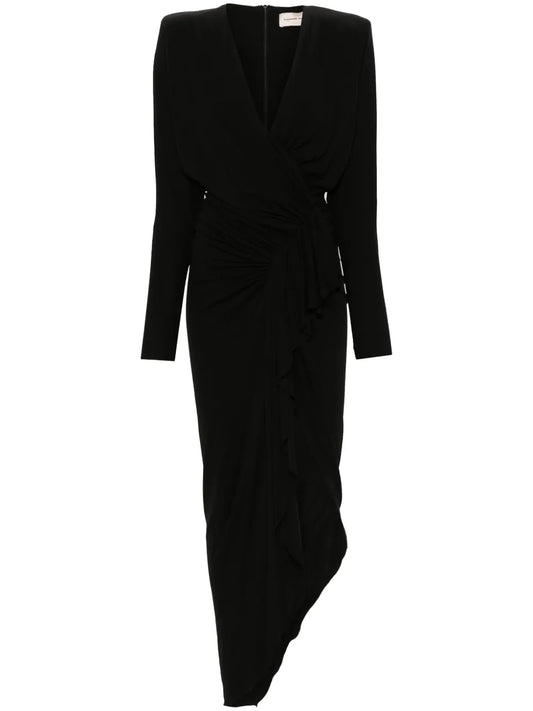 V-Neck Crepe Maxi Dress