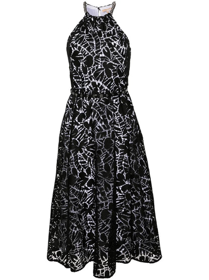 Broderie-Anglaise Belted Midi Dress
