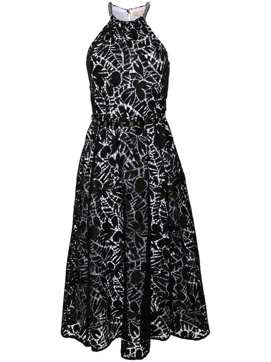 Broderie-Anglaise Belted Midi Dress