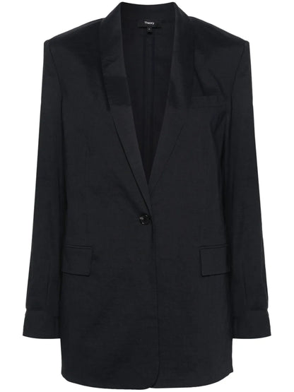 Shawl-Lapels Single-Breasted Blazer