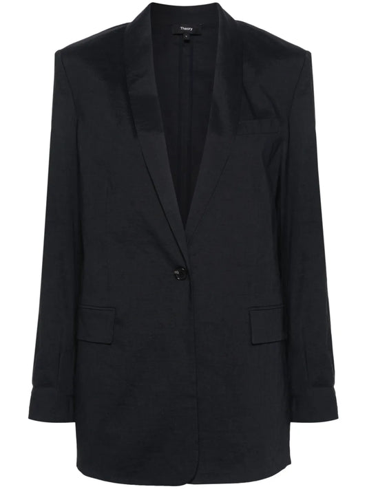 Shawl-Lapels Single-Breasted Blazer