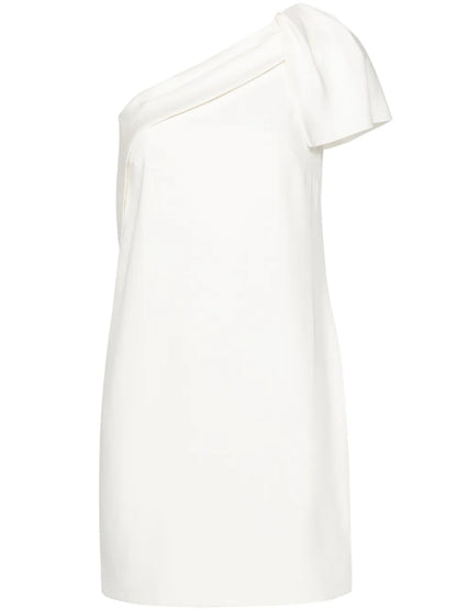 Crepe One-Shoulder Mini Dress