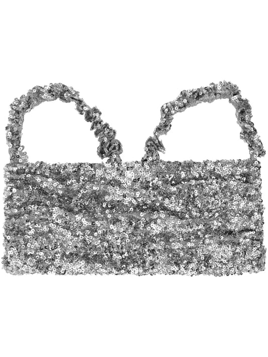 Sequined Cropped Top
