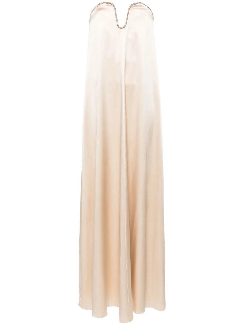 Rhinestone Satin Maxi Dress