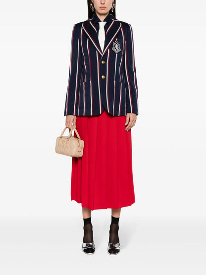 Striped Single-Breasted Blazer