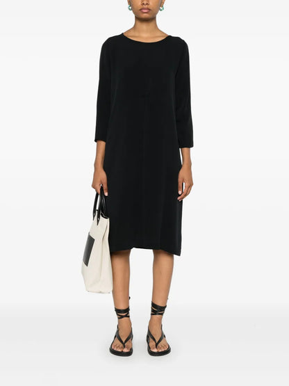 Ruched-Detail Midi Dress