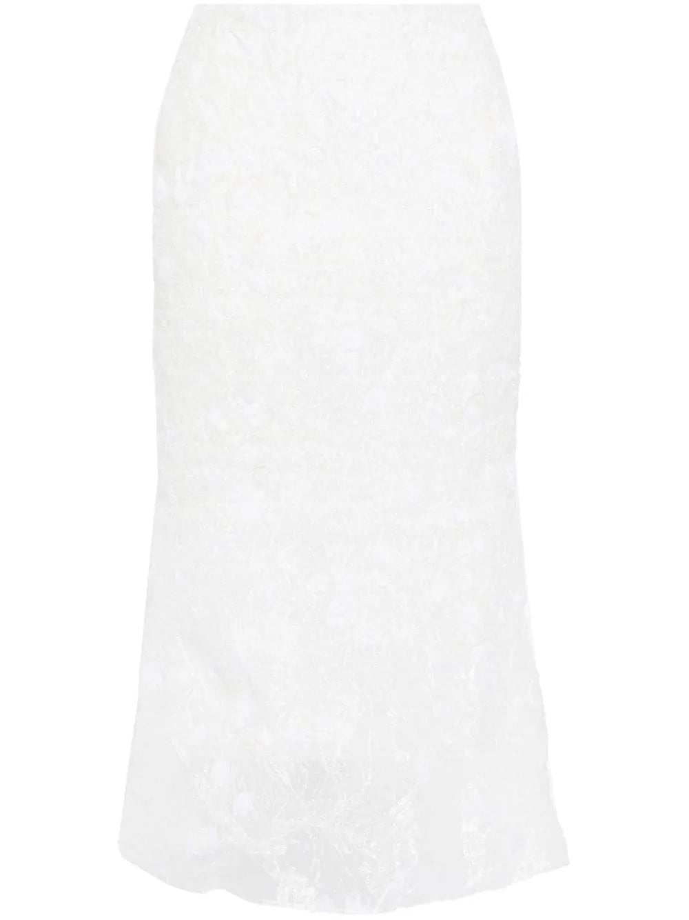 Fil-Coupé Semi-Sheer Midi Skirt