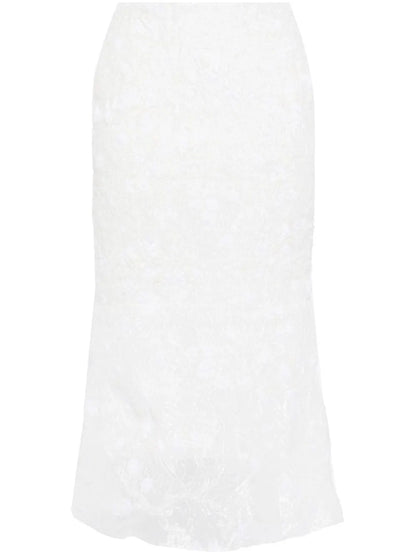 Fil-Coupé Semi-Sheer Midi Skirt