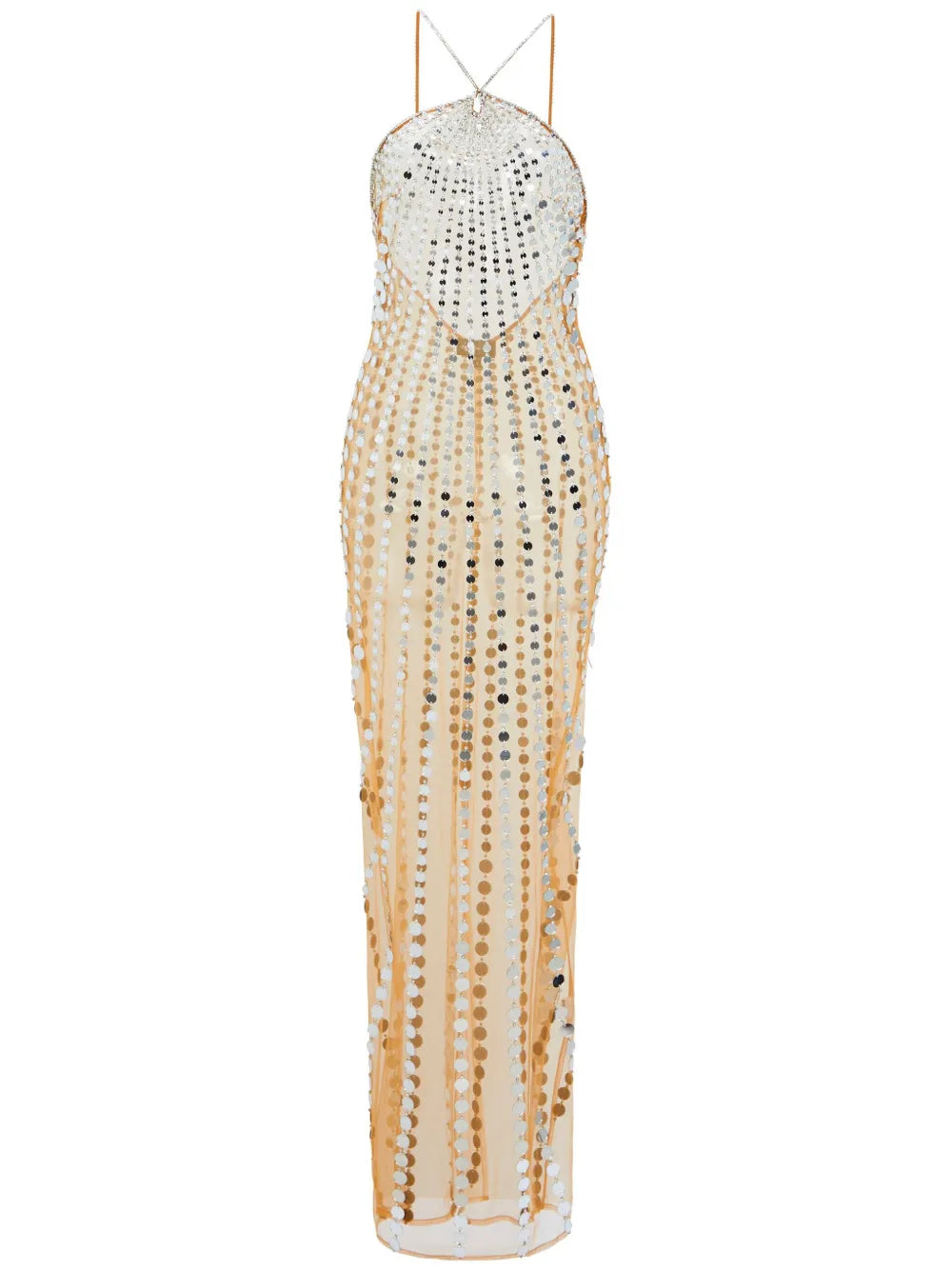 Maris Sheer Sequin-Embellished Long Dress