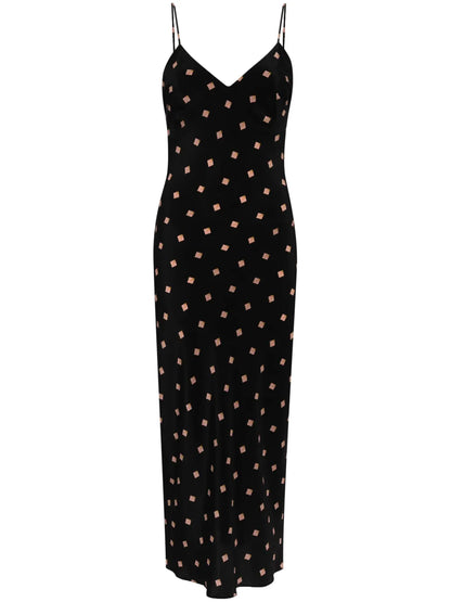 Seashell-Print Slip Midi Dress