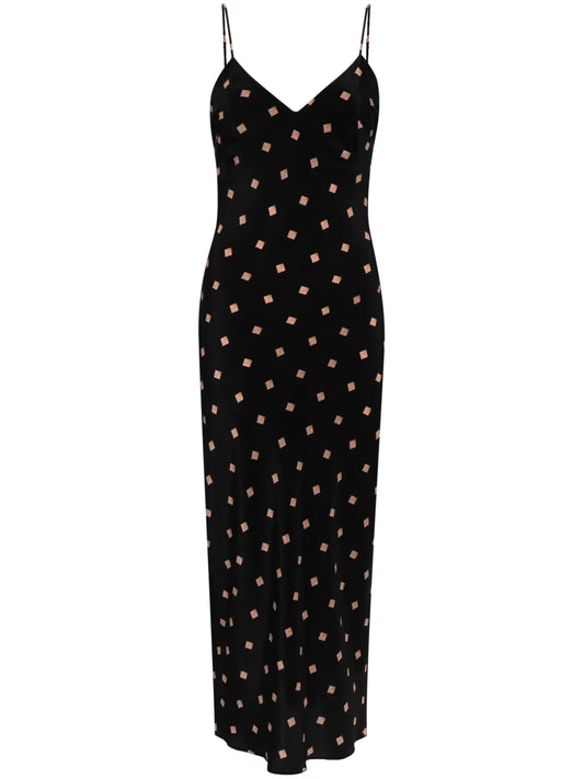 Seashell-Print Slip Midi Dress