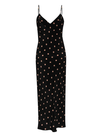 Seashell-Print Slip Midi Dress