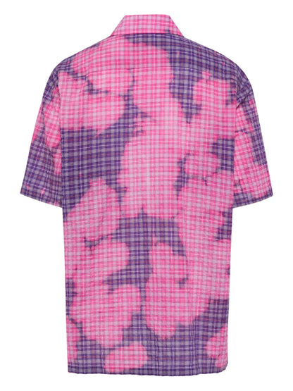 Bleached-Effect Zip-Up Shirt