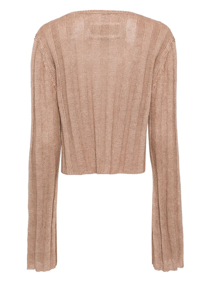 Embroidered-Motif Linen Jumper