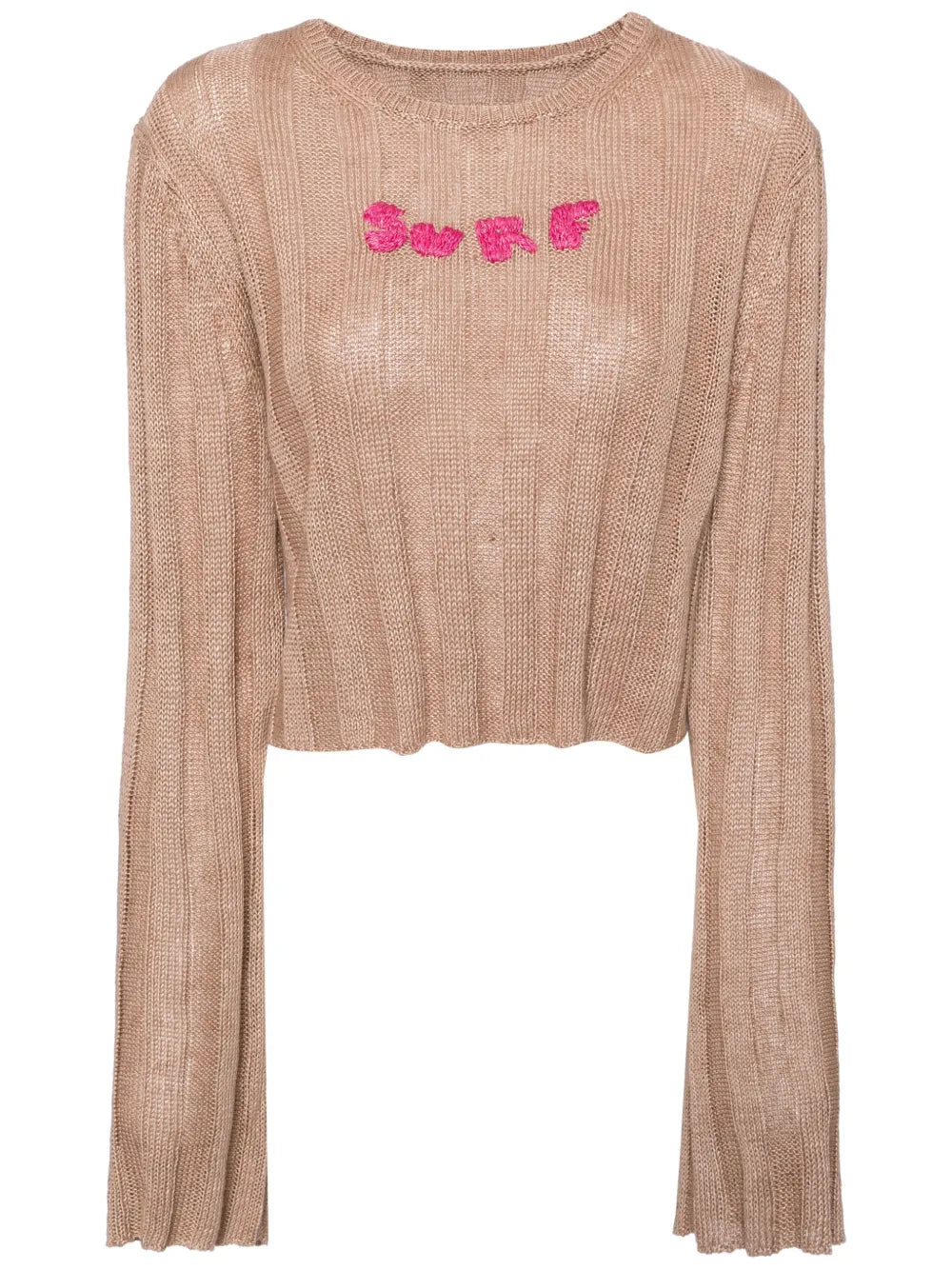 Embroidered-Motif Linen Jumper