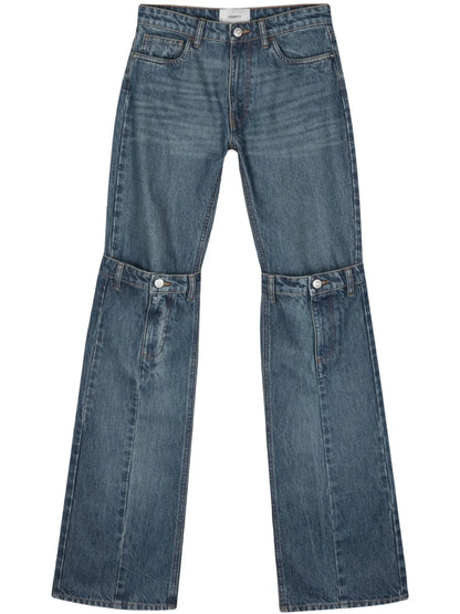 Layered-Design Cotton Jeans