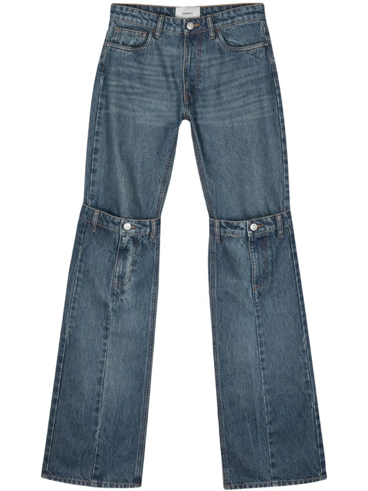 Layered-Design Cotton Jeans