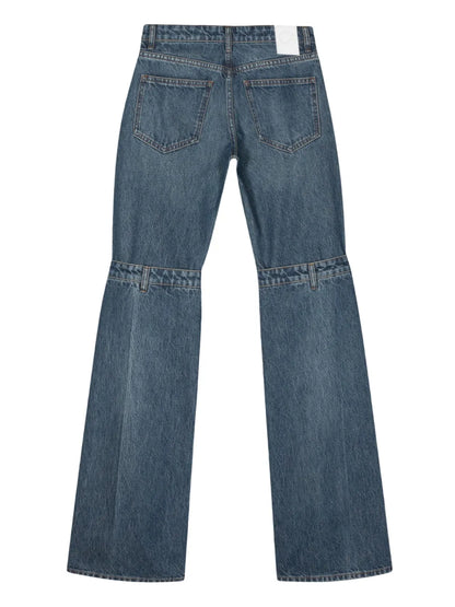 Layered-Design Cotton Jeans