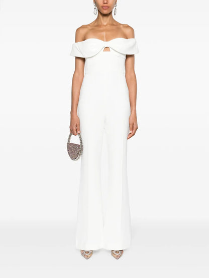 Bow-Detailed Off-Shoulder Jumpsuit