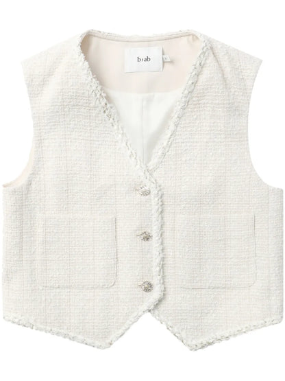 V-Neck Tweed Waistcoat