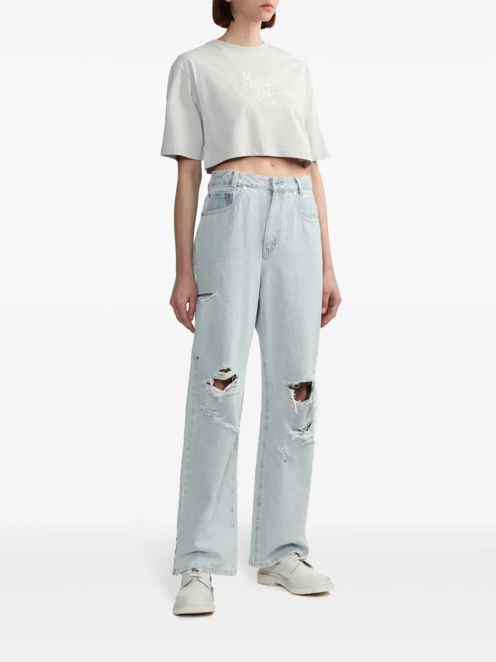 Logo-Embroidered Cropped T-Shirt