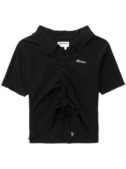 Logo-Plaque Draped T-Shirt