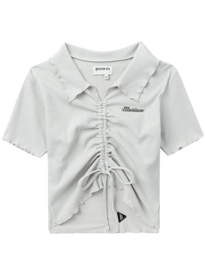 Logo-Plaque Draped T-Shirt