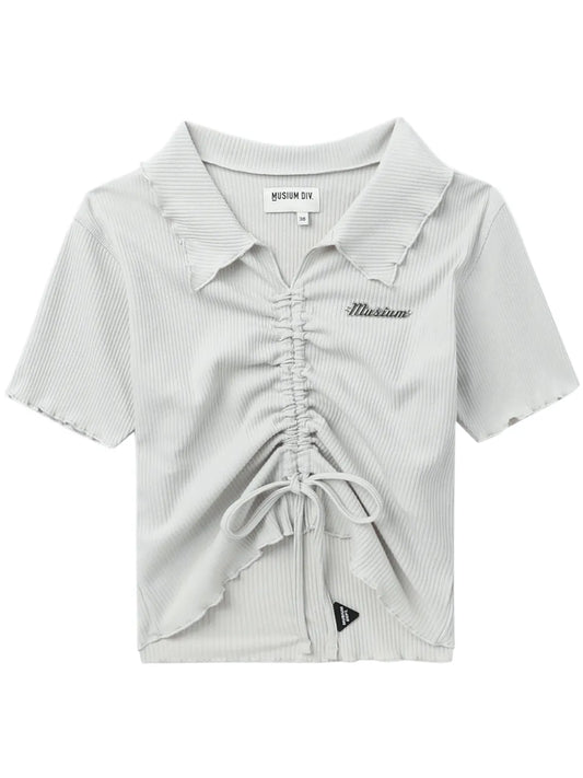 Logo-Plaque Draped T-Shirt