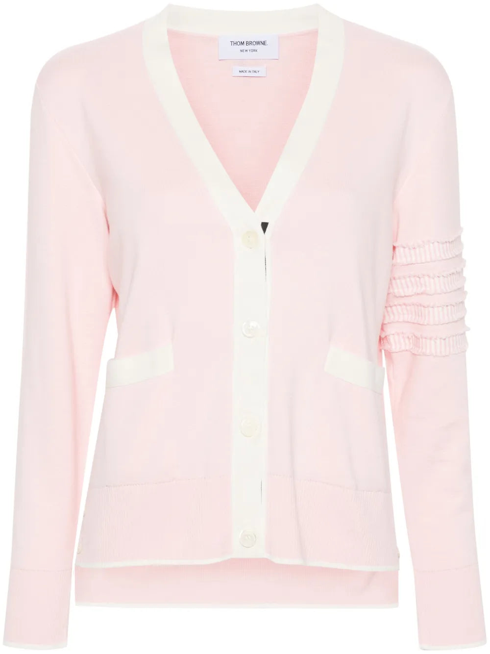 Contrast-Border Cotton Cardigan