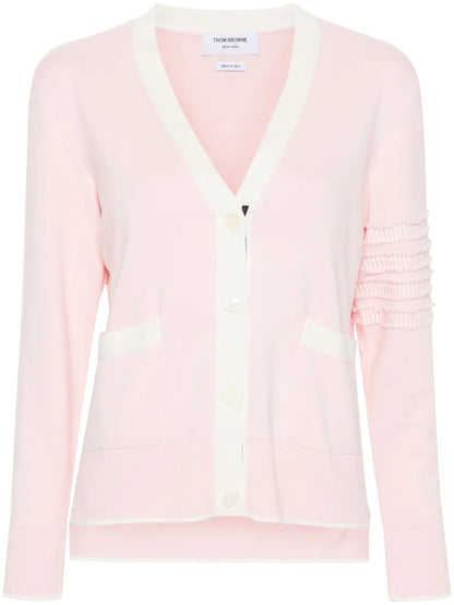 Contrast-Border Cotton Cardigan