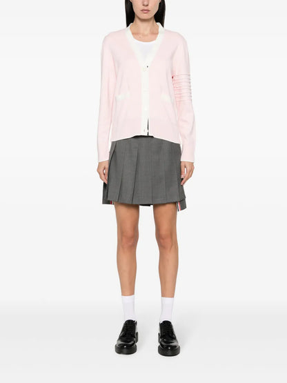 Contrast-Border Cotton Cardigan