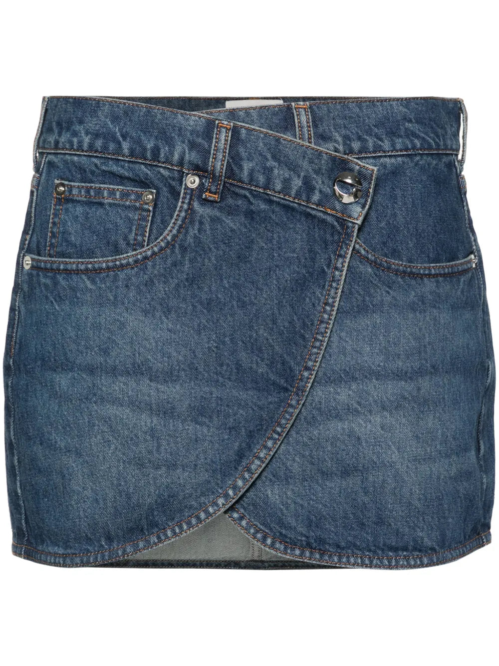 Logo-Patch Denim Mini Skirt