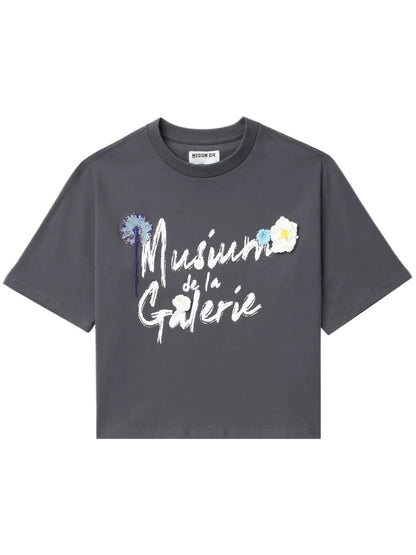 Floral-Appliqué Cotton T-Shirt