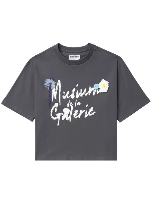 Floral-Appliqué Cotton T-Shirt