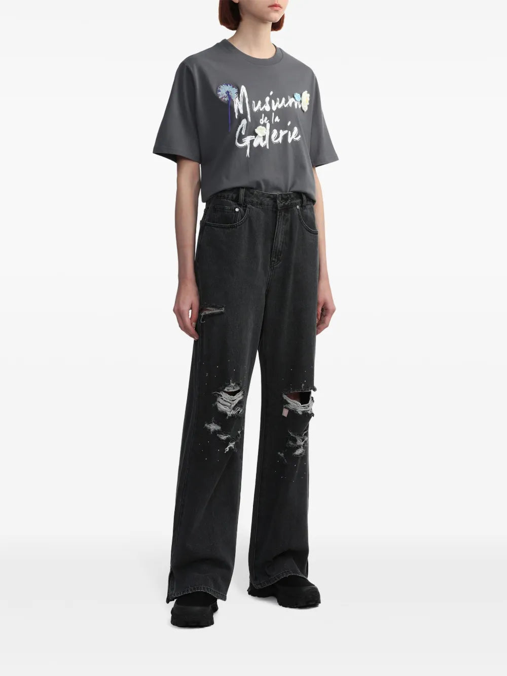 Floral-Appliqué Cotton T-Shirt
