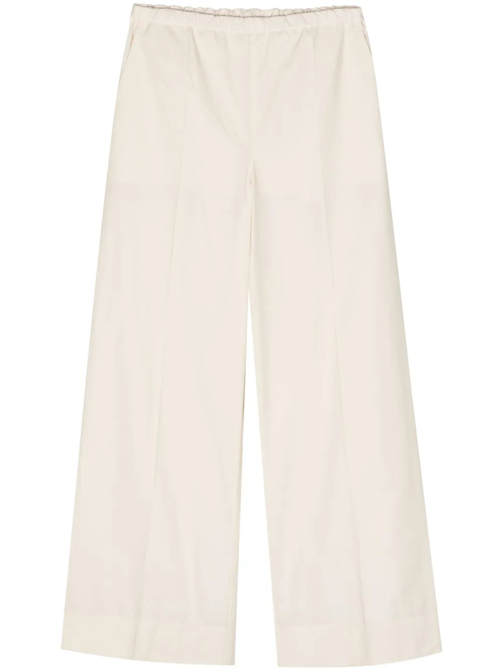 Elasticated-Waist Wide-Leg Trousers