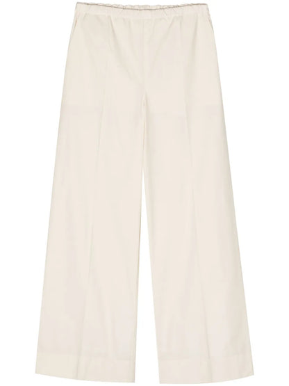 Elasticated-Waist Wide-Leg Trousers