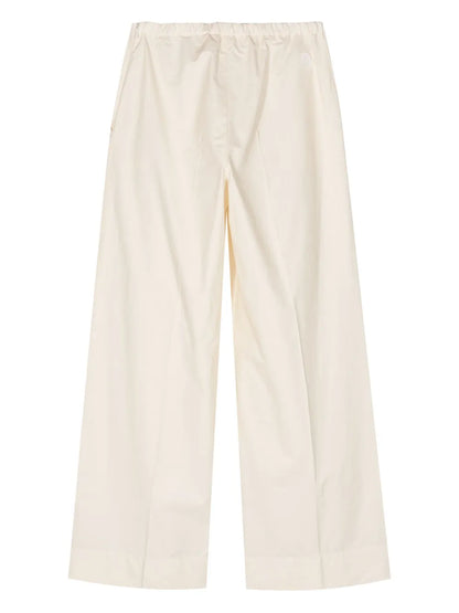 Elasticated-Waist Wide-Leg Trousers