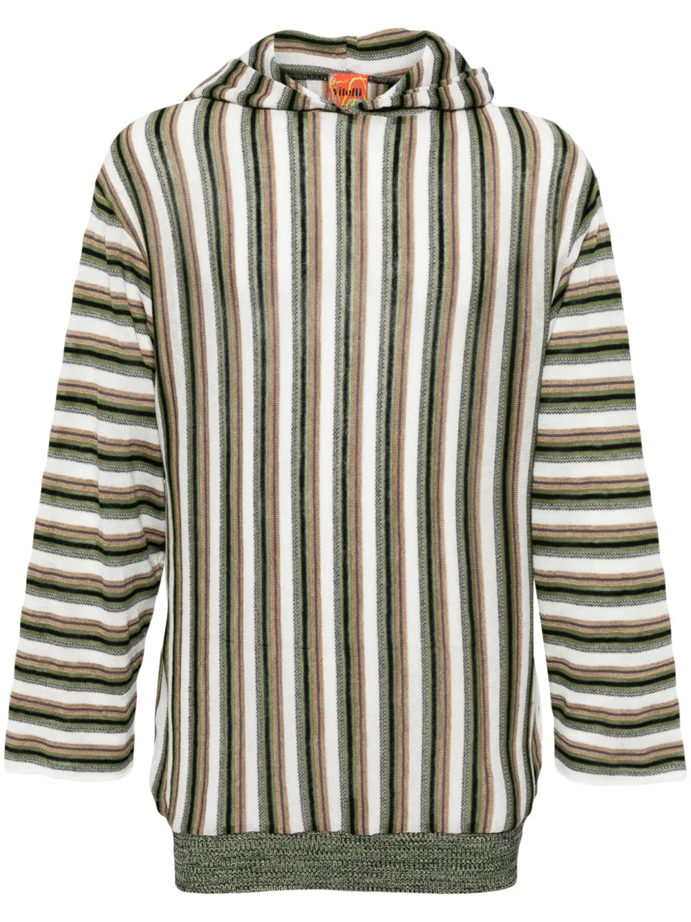 Striped Linen-Blend Hoodie
