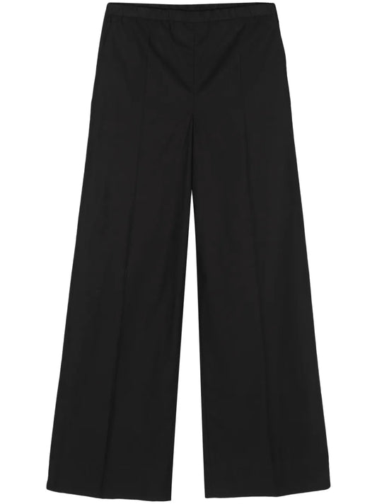 Elasticated-Waist Wide-Leg Trousers