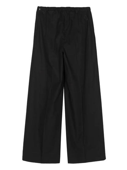 Elasticated-Waist Wide-Leg Trousers