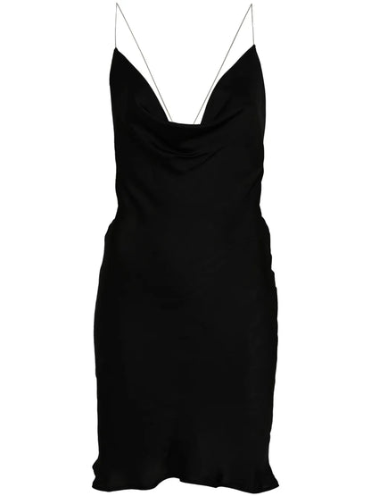 Cowl-Neck Satin Slip Dress