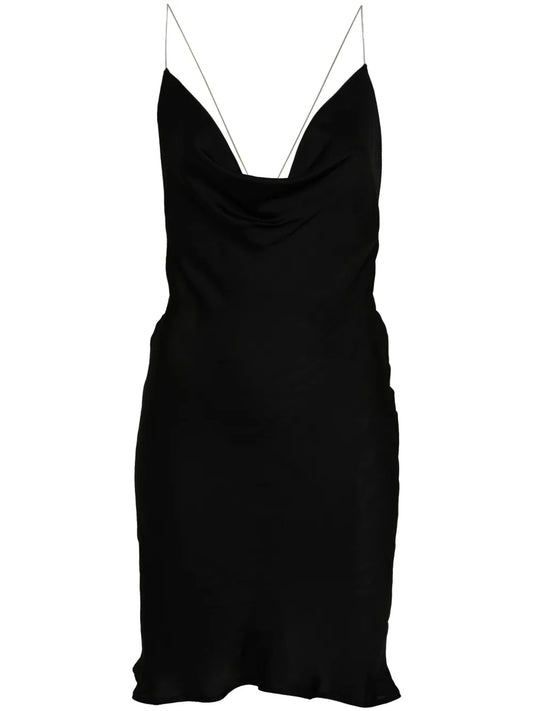 Cowl-Neck Satin Slip Dress