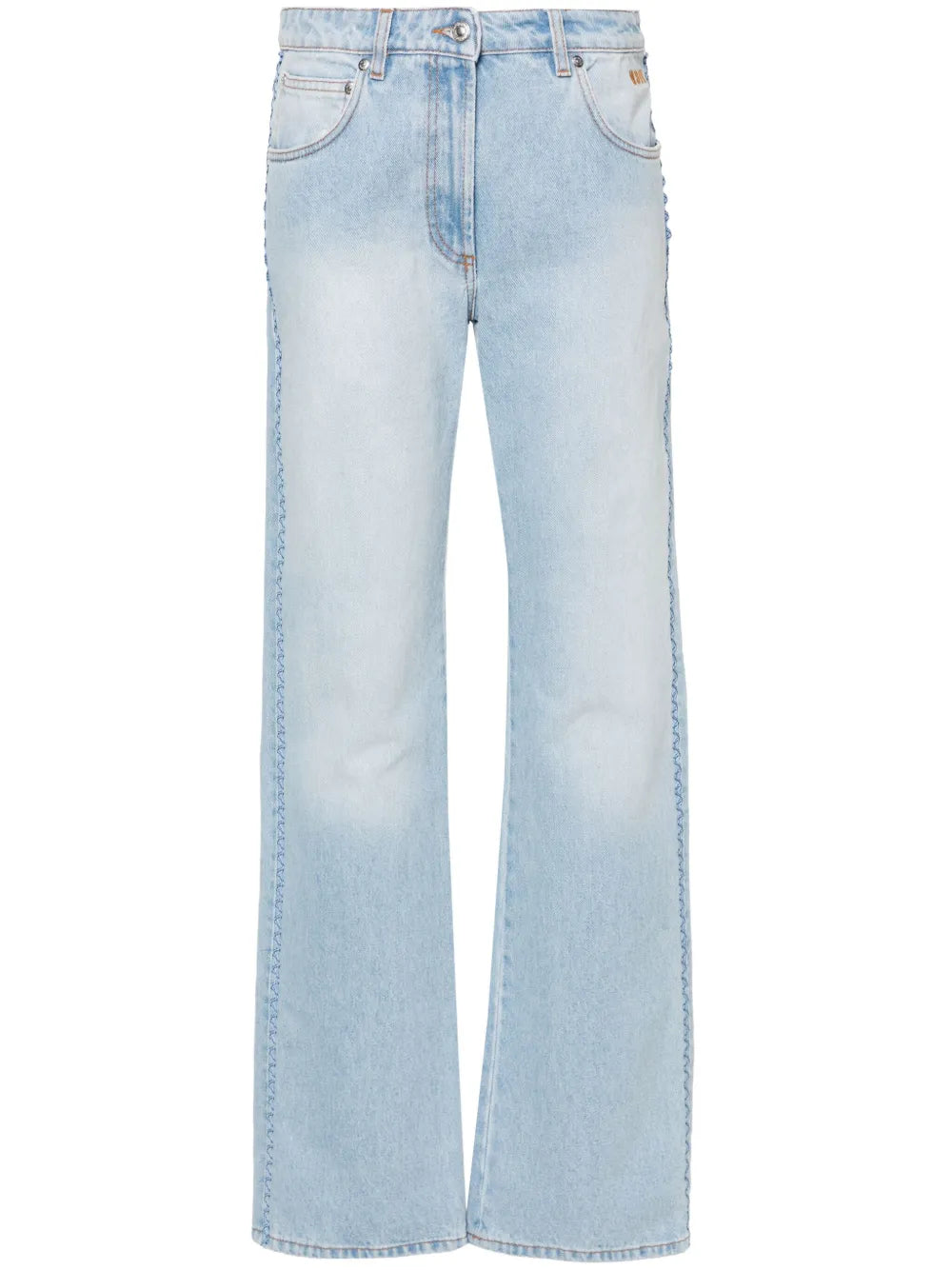 Mid-Rise Straight Jeans