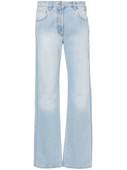 Mid-Rise Straight Jeans