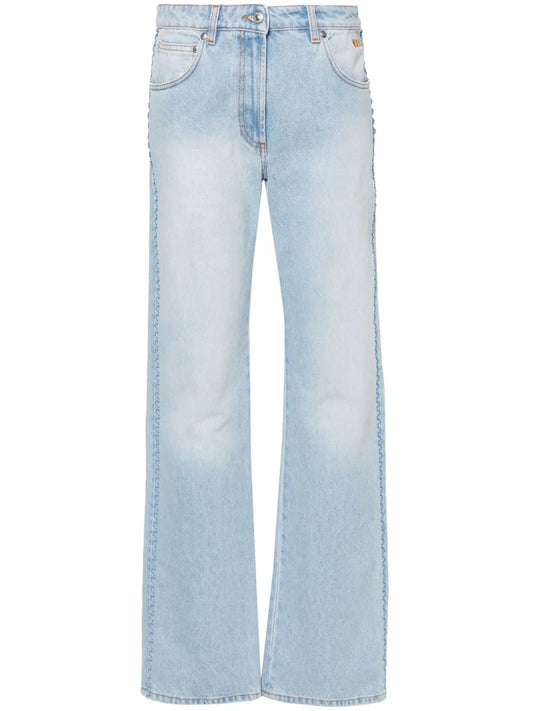 Mid-Rise Straight Jeans