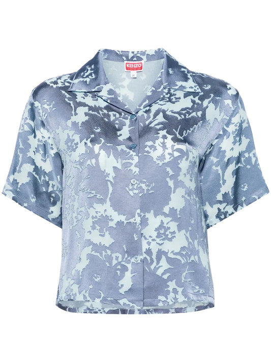 Flower Camouflage Cropped Shirt