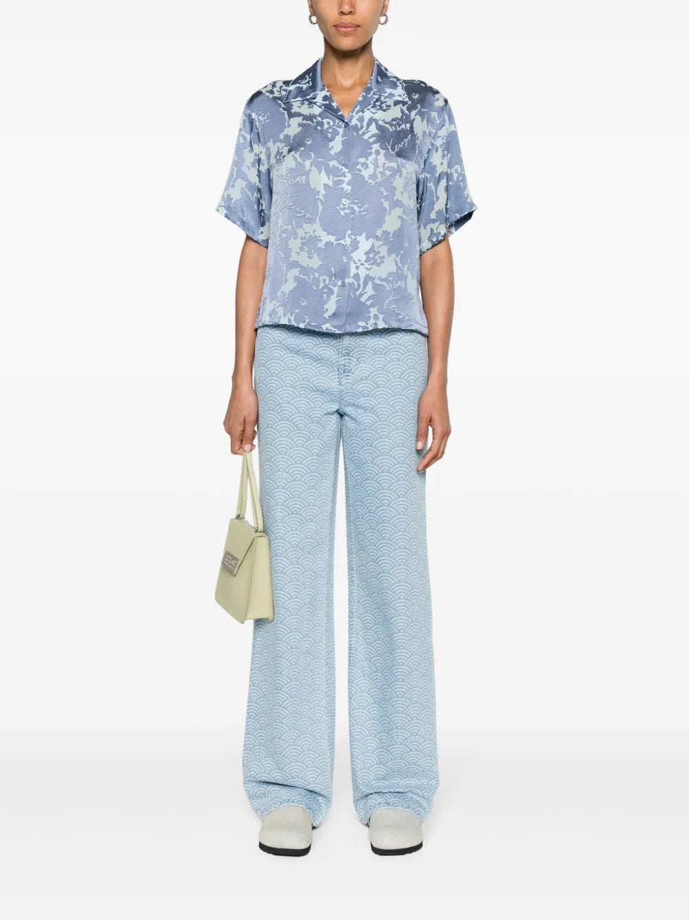 Flower Camouflage Cropped Shirt