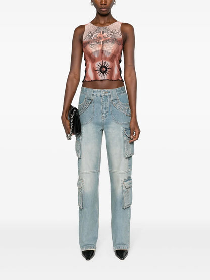 Harness Low-Rise Cargo Jeans