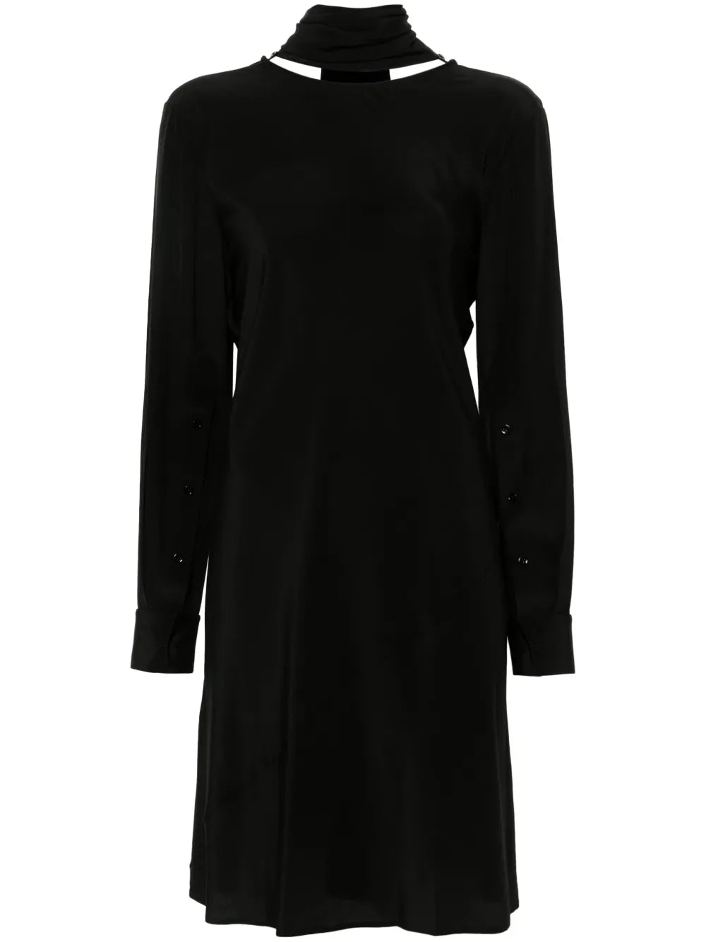 V-Neck Silk Mini Dress